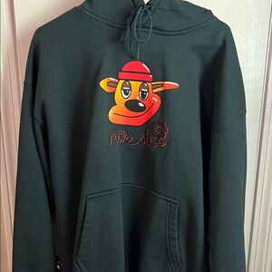 Nike Men's Dark Green Hoodie with Graphic